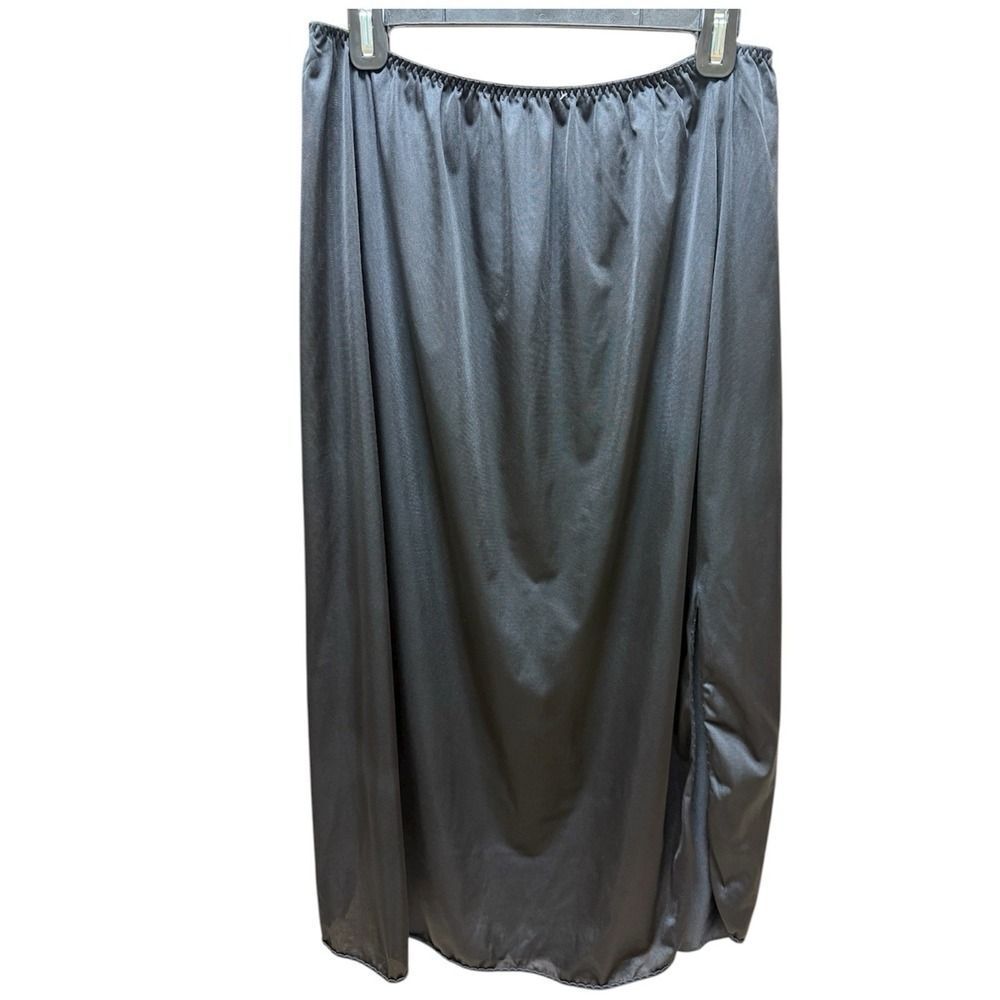 vanity fair black half slip. Classy Slit. Nylon. Women. Sz 2XL